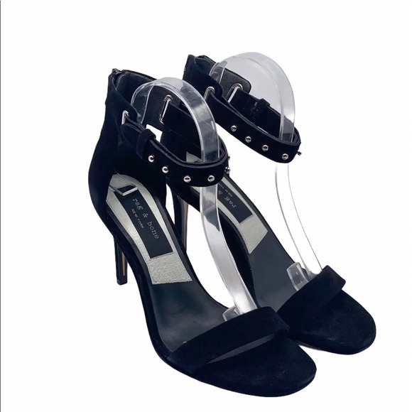 RAG & BONE NIB Black Tamira Studded Suede Heels (Damaged Box) - Picture 16 of 16